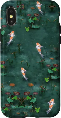 Vista 5 de Emerald Green Majestic Zen Water Garden Japanese Koi Fish Case for iPhone 17