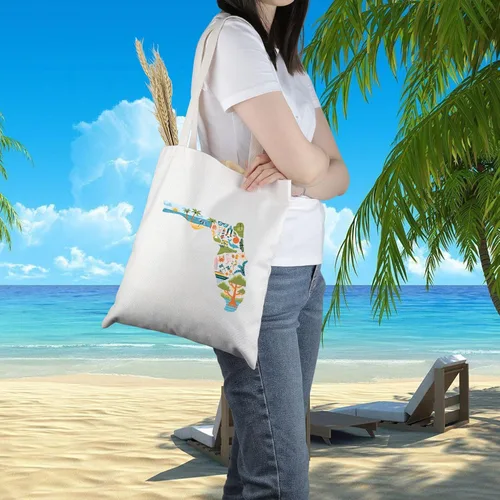 Vista 6 de PWHAOO Florida State Souvenirs Gift Florida Tote Bag Florida Home Bolso Florida Turismo Regalo de vacaciones Florida Regalo de vacaciones, Florida T