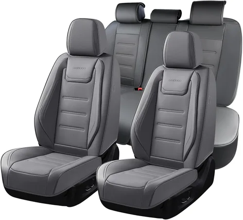 Vista 47 de Coverado Juego completo de fundas de asiento de automóvil, protector impermeable para asiento de automóvil, cojín de asiento de cuero, fundas