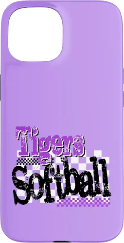 Vista 6 de Tigers Softball Mom Purple Tiger Pride Game Day School Case for iPhone 17