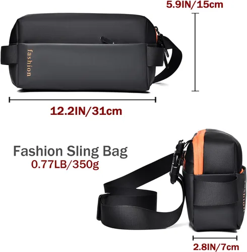 Vista 3 de Bolso bandolera compacto EDC cruzado de bolsillo personal, mochila de hombro minimalista, ligera, casual, cangurera para táctica, viajes, trabajo