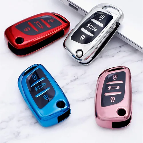 Vista 6 de EAUSO Carcasa protectora de TPU para llave de coche, para Peugeot Citroen C1 C2 C3 C4 C5 DS3 DS4 DS5 DS6