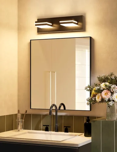 Vista 5 de VOLISUN 5CCT - Lámparas de baño regulables sobre el espejo, modernas lámparas de tocador de baño, cabezal giratorio de 360°, luces LED negras