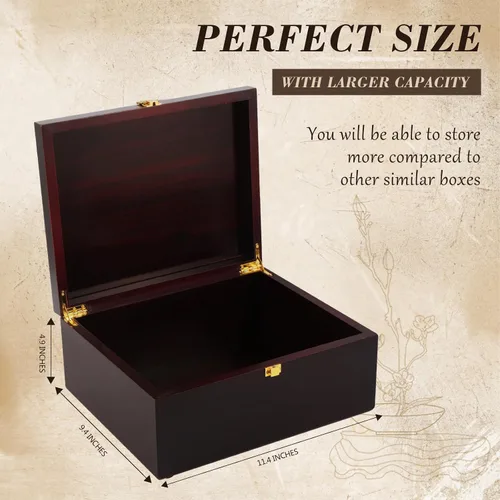 Vista 2 de Tree of Life - Caja de recuerdos de madera, cajas decorativas de madera con tapas/cajas de recuerdo con tapas, cajas de almacenamiento decorativas