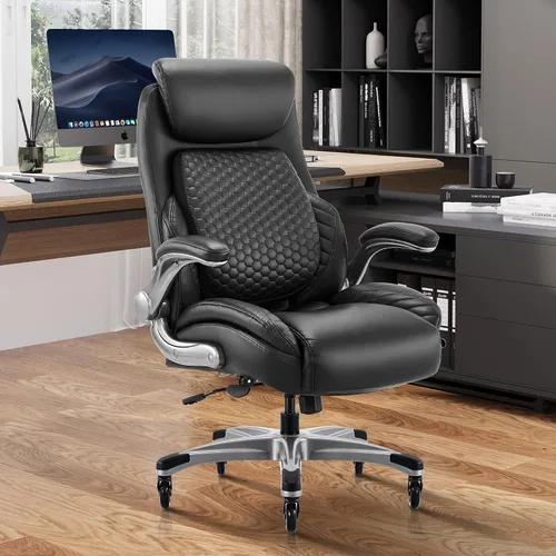 Vista 2 de COLAMY Silla de escritorio ergonómica de oficina con respaldo alto ejecutivo, soporte lumbar emergente, ruedas mejoradas, reposacabezas ajustable