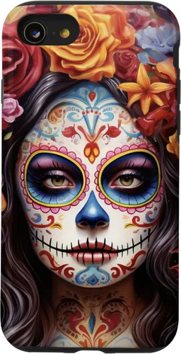Vista 18 de iPhone 16 La Catrina Mujeres Dia De Los Muertos Latina Sugar Skull Case