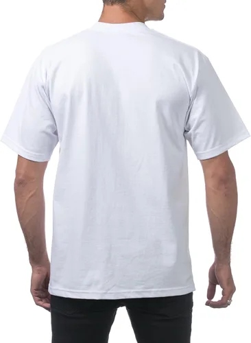 Vista 2 de Pro Club - Camiseta de manga corta para hombre, algodón pesado, cuello redondo
