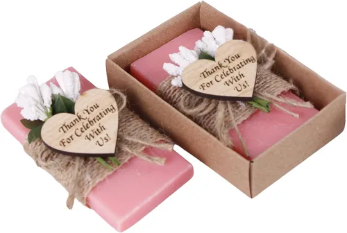 Vista 13 de Paquete de 10 decoraciones para baby shower de Happy Times Favors, regalos para baby shower, jabón mini vegano personalizado hecho a mano con aroma