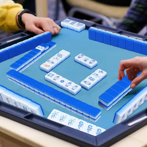 Vista 7 de Arrowbash 160 piezas American Mahjong Set 1.2 Inch Chinoiserie Azul