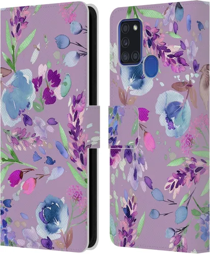 Vista 146 de Head Case Designs Officially Licensed Ninola Abstract Poppies Lilac Floral Leather Wallet Case Compatible with Samsung Galaxy A07 4G