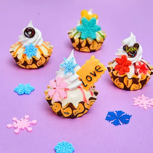 Vista 4 de Patelai 6 piezas Molde de silicona de copo de nieve 3D Molde de silicona de copo de nieve de fondant navideño para pastel, cupcake, chocolate