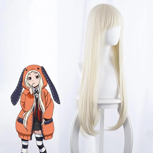 Vista 4 de Uearlid Anime Cosplay Wig Kakegurui Yomoduki Runa Hair Women 80cm Long Stright Hair Anime Cosplay Wig Kakegurui Halloween party Coser Wig