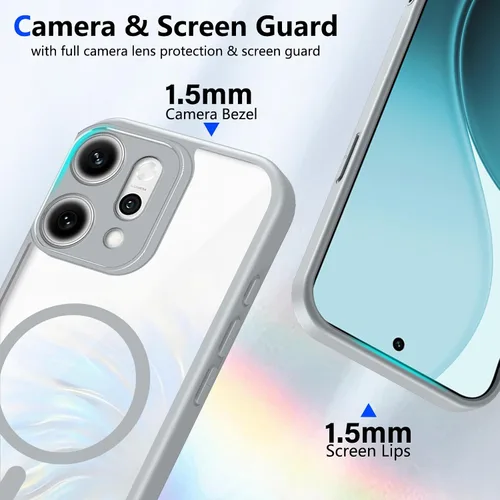 Vista 237 de Funda magnética transparente compatible con Xiaomi 17T, color negro 2 en 1 PC + TPU cubierta de teléfono a prueba de golpes, carcasa protectora