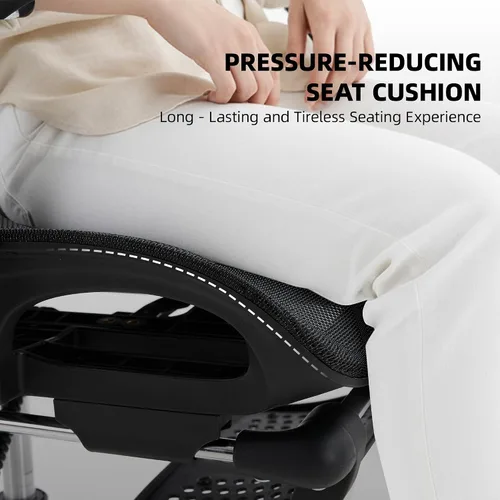 Vista 7 de Silla de oficina con soporte lumbar ajustable 3D, silla ergonómica para computadora, reposacabezas y reposabrazos ajustables, capacidad de 400