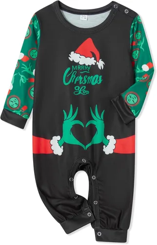 Vista 5 de Yiiciovy Pijamas de Navidad para la familia, pijamas de Navidad a juego para parejas, bebés, niños, pijamas de Navidad, juegos de ropa de dormir
