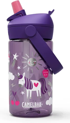 Vista 19 de CamelBak Thrive Kids - Válvula de mordida con popote para niños, botella de agua Tritan Renew Airplane Bandits, 14 onzas Easy Drinking Kids Can