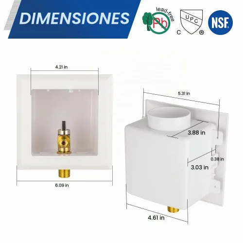 Vista 4 de 1 caja de máquina de hielo EFIELD, conexión de entrada MIP de sudor de 1/2