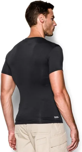 Vista 2 de Under Armour Camiseta de compresión táctica HeatGear, cuello en V para hombre