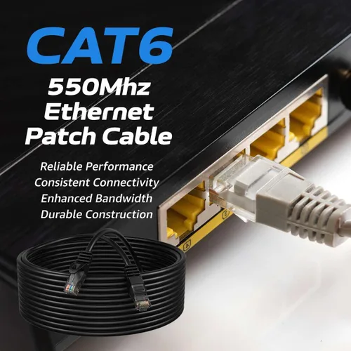 Vista 2 de Cables Direct Online Cable de conexión Ethernet de red Cat6 de 30 pies, cable de Internet de 550 Mhz, compatible con Cat5, para PC, módem