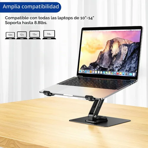 Vista 7 de BESIGN LS12 - Soporte de laptop con base giratoria de 360°, soporte ergonómico ajustable para notebook, soporte elevador para computadora compatible