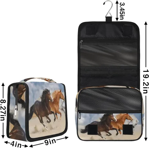 Vista 2 de Bardic Neceser de viaje colgante, bolsa de aseo para galope, animales de gran capacidad, bolsa de cosméticos de maquillaje, kit de aseo portátil