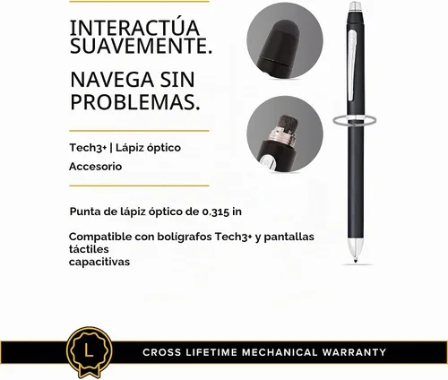 Vista 6 de Cross Tech3+ - Accesorio para lápiz capacitivo negro satinado, 0.315 in, punta de repuesto 8mm Stylus Tip for Accurate Touch Input and Effortless