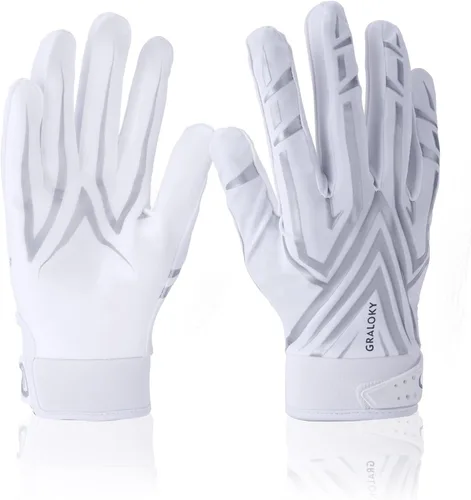 Vista 6 de Guantes de fútbol Graloky para hombres, mujeres y niños, guantes de fútbol juvenil, guantes de palma ultra adhesiva de silicona con agarre pegajoso