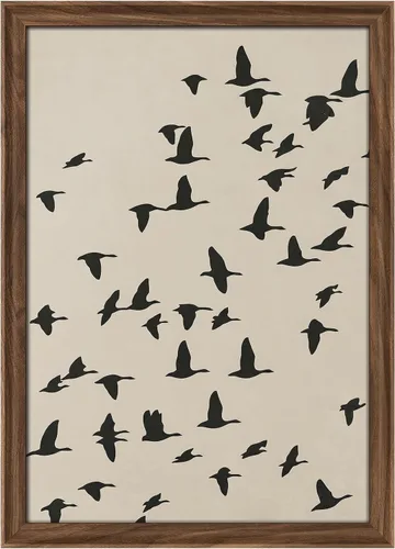Vista 222 de MUDECOR Lienzo enmarcado prémium para pared, pinos nevados en bosque de invierno, ilustraciones modernas, arte contemporáneo, escénico, divertido
