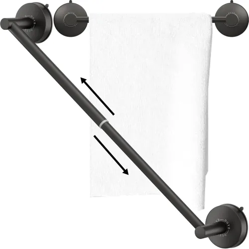 Vista 7 de DGYB Barra de toallas ajustable con ventosa para baño de 14 pulgadas ~ 27 pulgadas, portatoallas de acero inoxidable con acabado de níquel
