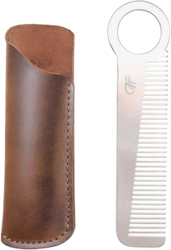 Vista 4 de Hide & Drink, Estuche de peine rústico (peine no incluido), funda protectora, funda elegante, cuidado personal, accesorios de peluquería, cuero