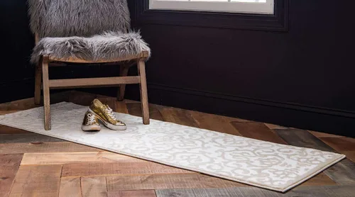 Vista 4 de Alfombra de Área de la Colección Rushmore de Unique Loom - Johnson (Corredor de 2' x 7' 3", Blanco Nieve/Beige)