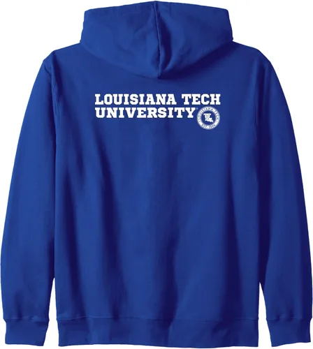Vista 2 de Louisiana Tech Bulldogs Block Text Zip Hoodie