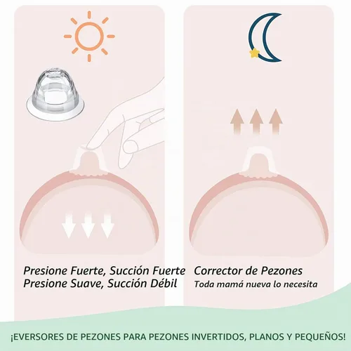 Vista 2 de 12 piezas de cubierta de pezón para lactancia, corrector de pezón invertido de silicona, con estuche de transporte transparente, extensor de pezón
