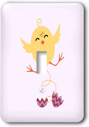 Vista 3 de 3dRose Chicken baby newborn pink kids room decoration 2 plug outlet cover