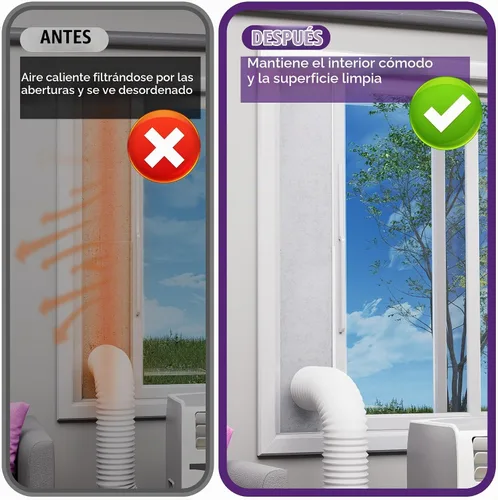 Vista 6 de Mxclimate Paneles de espuma aislados para kit de ventilación portátil de ventana de CA, paneles de sellado de aislamiento de aire acondicionado