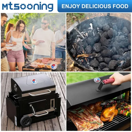 Vista 5 de Medidor de termómetro para barbacoa, 2 pulgadas 550F temperatura del para parrilla Pit Ahumador de madera Carne al aire libre Carne de res Cerdo