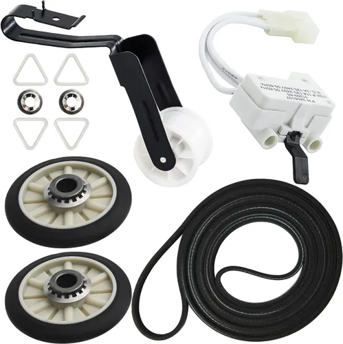 Vista 7 de Seentech 4392065 - Kit de reparación de secadora (kit de rodillo de tambor 349241T, polea tensora 691366, correa 341241), interruptor de puerta