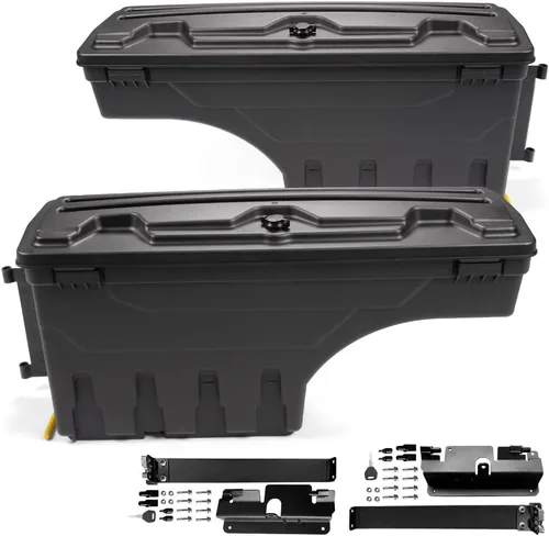 Vista 17 de PIT66 Caja de almacenamiento para cama de camión lado derecho compatible con Ford F150 1997-2014