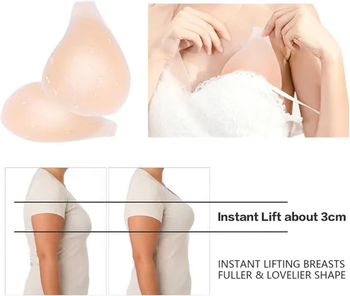 Vista 4 de Adhesive Bra, Breast Lift Strapless Backless Silicone Bra Nippless Covers Push Up Self Invisible Sticky Bra for Women