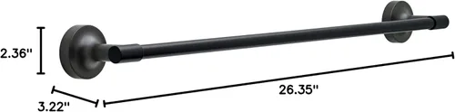 Vista 12 de Franklin Brass Voisin - Juego de 4 toalleros de baño negro mate de 24 pulgadas, soporte para papel higiénico, soporte para toallas de mano, gancho