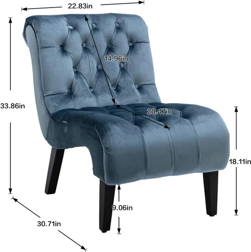 Vista 2 de Silla decorativa cómoda para sala de estar, sala de estar, dormitorio, decoración de oficina, sillón copetudo de terciopelo, silla de barril