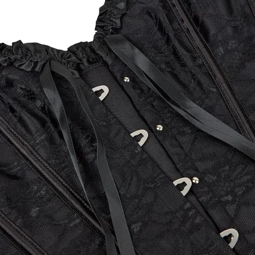 Vista 4 de ZHAIMA Parte superior de corsé de encaje para mujer, conjuntos de lencería floral de talla grande