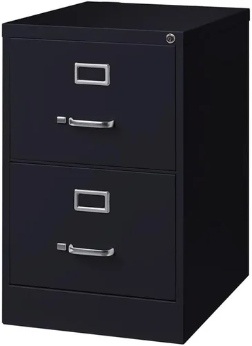 Vista 3 de Scranton & Co Archivador vertical de metal de 2 cajones, 25 pulgadas de profundidad, acabado negro, ancho legal, construcción duradera de acero