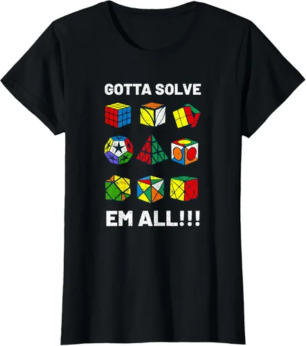 Vista 46 de Camiseta competitiva Puzzle Cube Gotta Solve Em All Speed Cubing