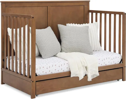 Vista 11 de Simmons Kids Logan - Cuna convertible 6 en 1 con cajón inferior, certificado Greenguard Gold, castaño