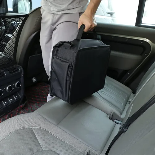 Vista 4 de Organizador de maletero de automóvil, plegable, multicompartimento, organizador de automóvil SUV para almacenamiento, accesorios para camiones