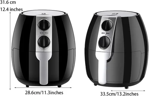 Vista 5 de Freidora de aire eléctrica Freidora de aire, freidora de aire de gran capacidad para el hogar de 5.5 L, freidora electromecánica inteligente sin