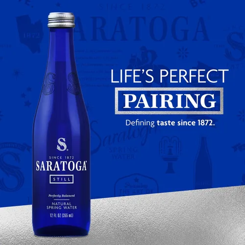 Vista 3 de Saratoga Agua natural de manantial – 12 oz (no carbonatada, paquete de 24) Botellas de agua, vidrio