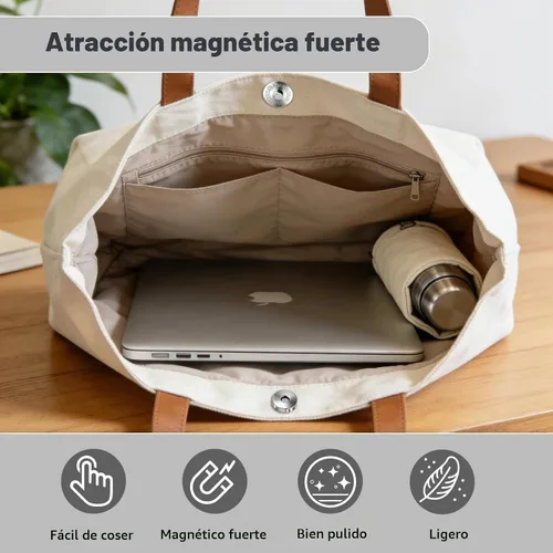Vista 5 de 100 juegos de botones de cierre magnético, perfectos para bolsas y prendas, 14mm