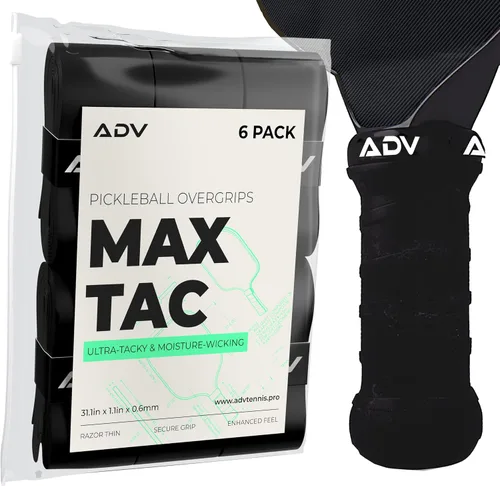 Vista 8 de Cinta de agarre adhesiva extremadamente pegajosa y antideslizante ADV MaxTac para pickleball - Paquete de 3, 6, 12 - Sobregrip para raqueta